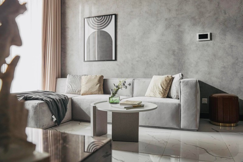 thiết kế ghế sofa và trang trí tường