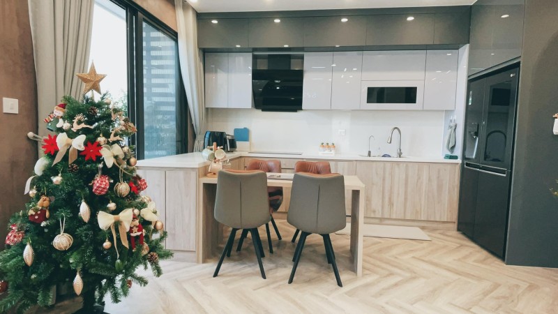thiết kế phòng bếp với nội thất đơn giản mà đẹp