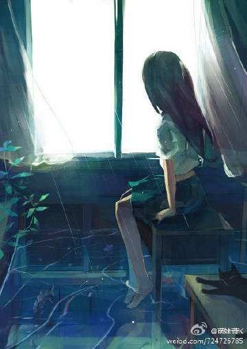 cô gái buồn ngồi nhìn ra cửa sổ