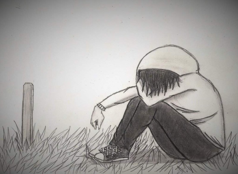 con trai buồn bên mộ bạn gái