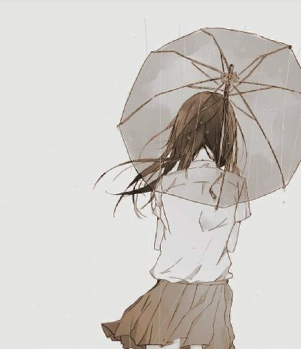 hình ảnh buồn đi dạo 1 mình với chiếc ô