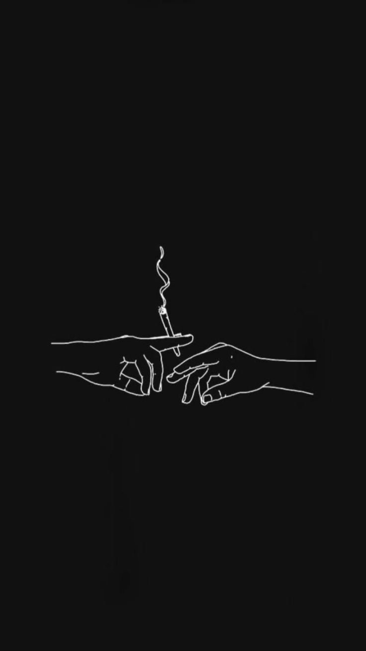 hình nền màu đen suy tư hút thuốc
