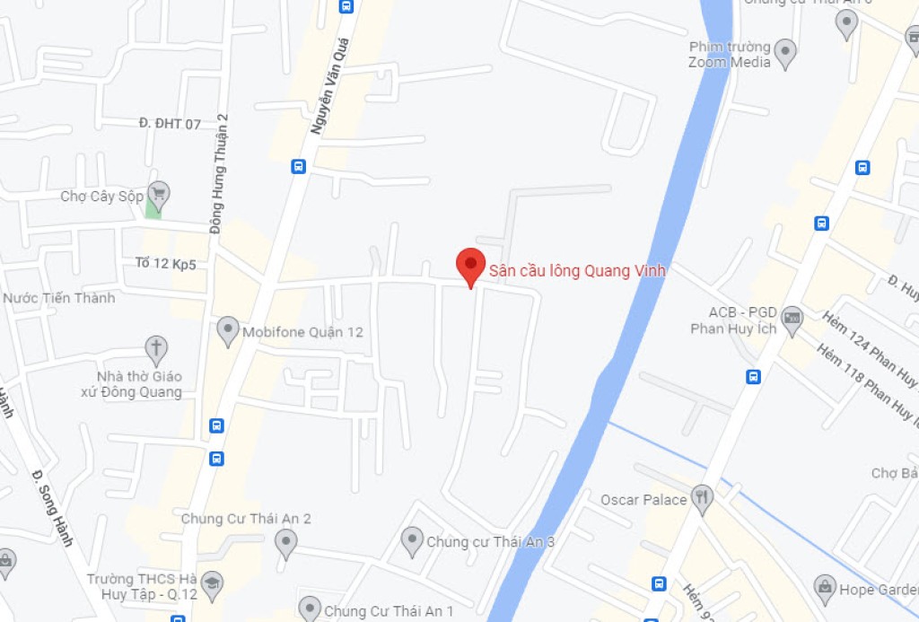 bản đồ tới sân cầu lông Quang Vinh