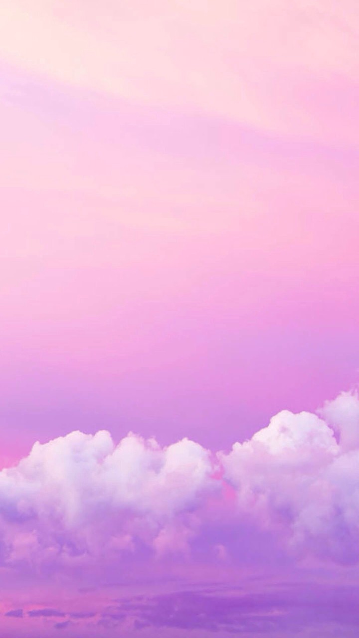 hình nền bầu trời hồng với đám mây trắng