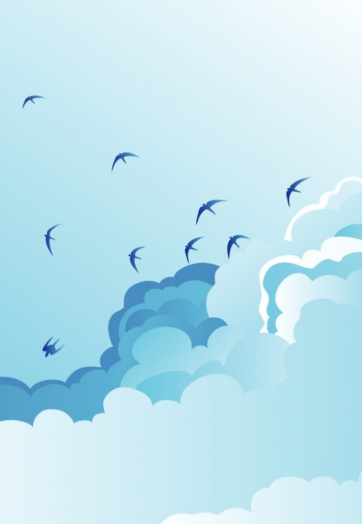 hình nền đơn giản với những cán chim và mây trời